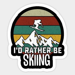 I'd Rather Be Skiing, Gift For Skiing Lover Sticker